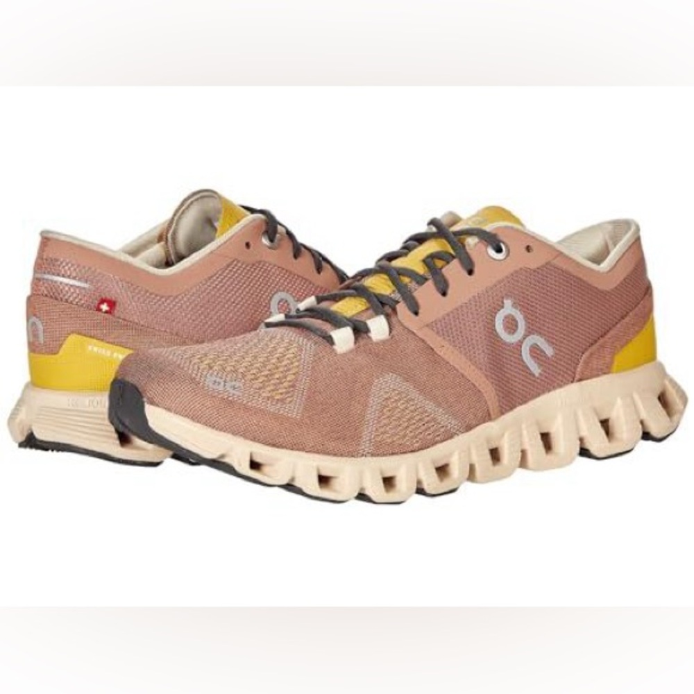 On Running Women's Shoes in Brown and Yellow